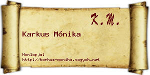 Karkus Mónika névjegykártya